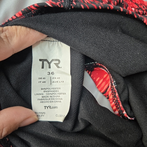 TYR Women's Red and Black Swimsuit-Size S - Picture 3 of 5